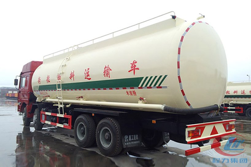 陜汽德龍F3000前四后八國五41方粉粒物料運輸車側面圖